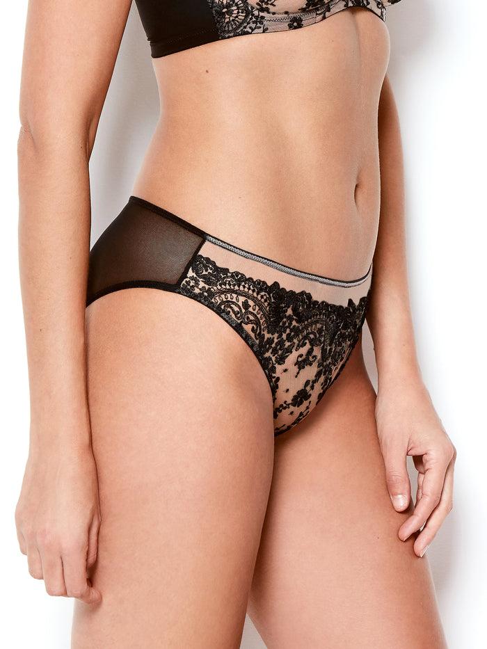 katherine hamilton Abrielle black embroidered knickers