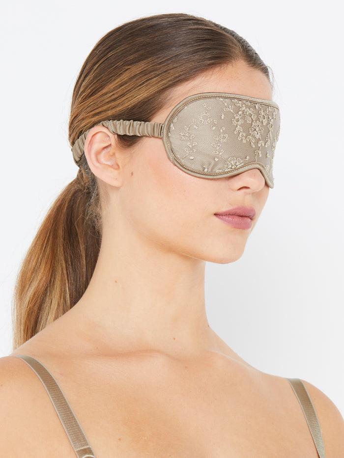 katherine hamilton Abrielle gold embroidered silk eye mask