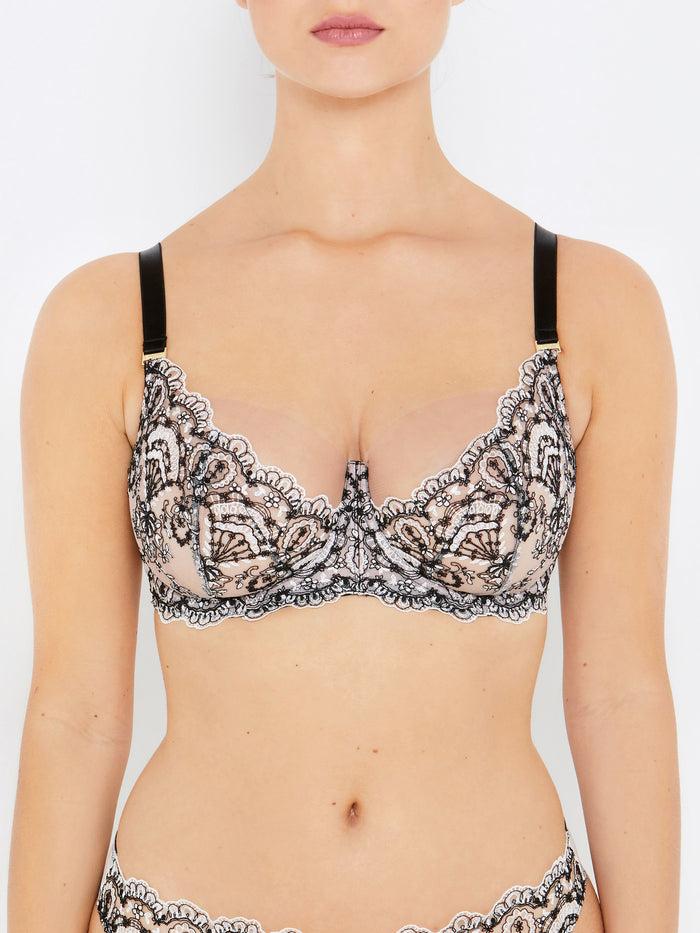 Katherine Hamilton Cora Black And White Bra With Cord Embroidery