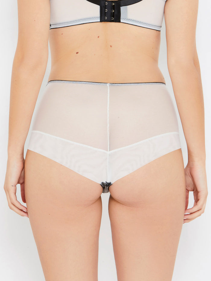 Katherine Hamilton Cora Black And White High Waist Knickers With Cord Embroidery
