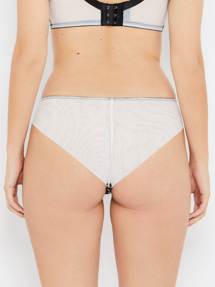 Katherine Hamilton Cora Black And White Knickers With Cord Embroidery