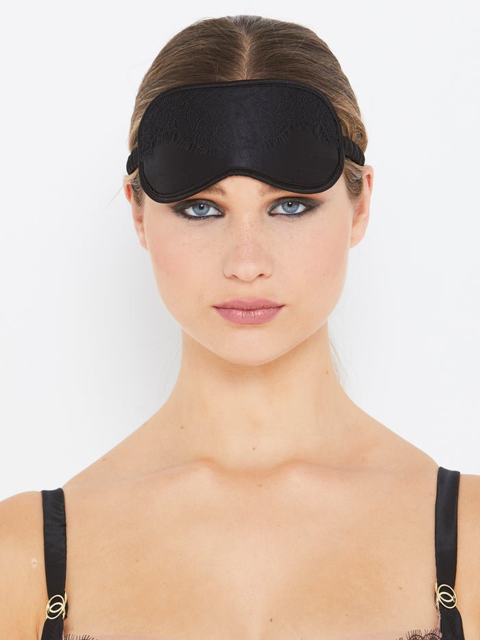 Katherine Hamilton Ellianna Black Vintage Lace And Silk Eye Mask