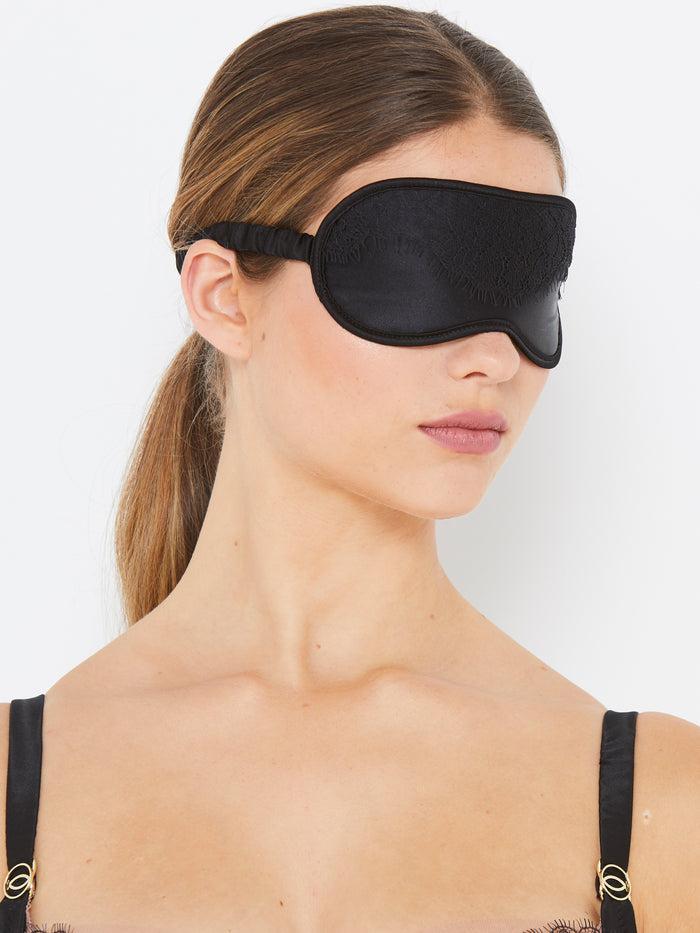 katherine hamilton Ellianna black vintage lace and silk eye mask