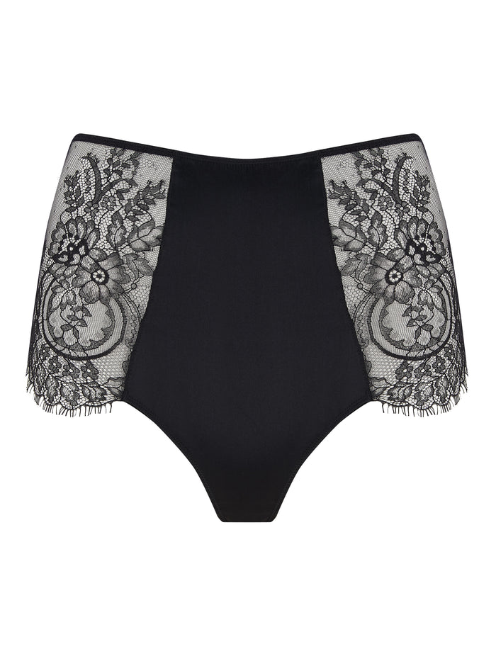 katherine hamilton Ellianna black vintage lace high waist knickers