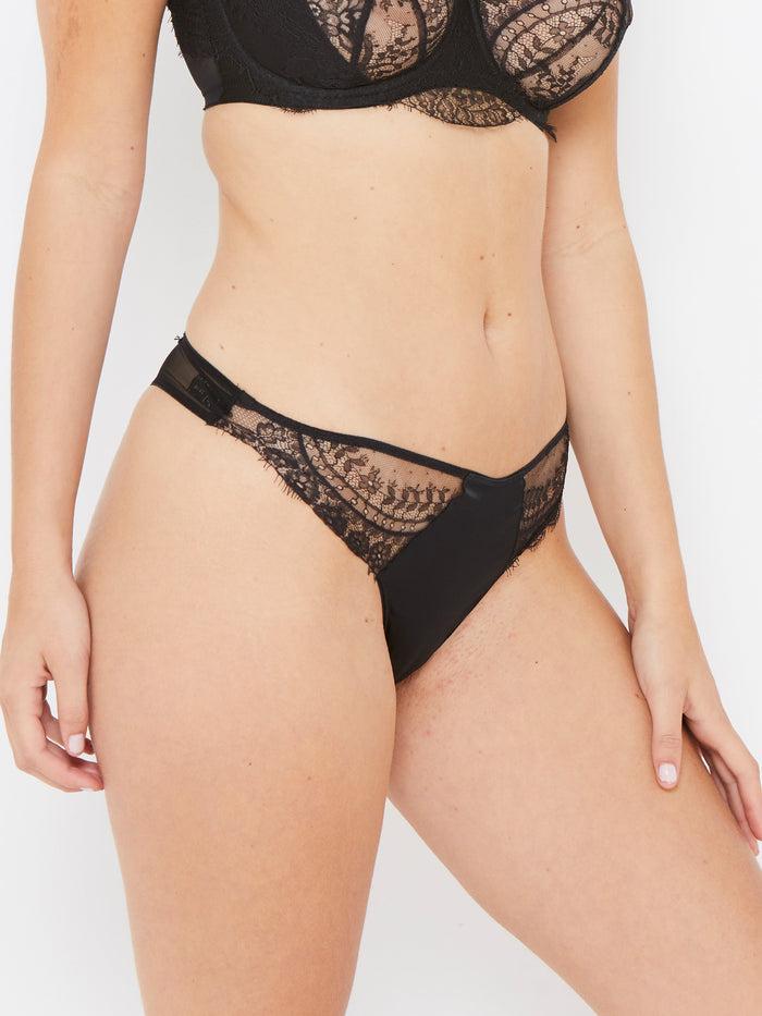 katherine hamilton Ellianna black vintage lace thong