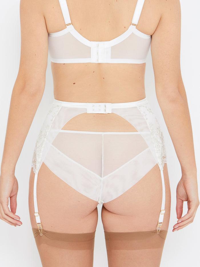 Katherine Hamilton Grace Ivory And Gold Deep Suspender Belt