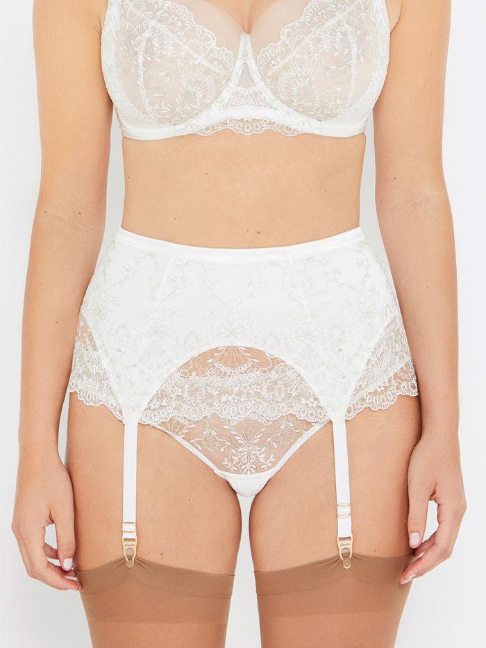 Katherine Hamilton Grace Ivory And Gold Deep Suspender Belt