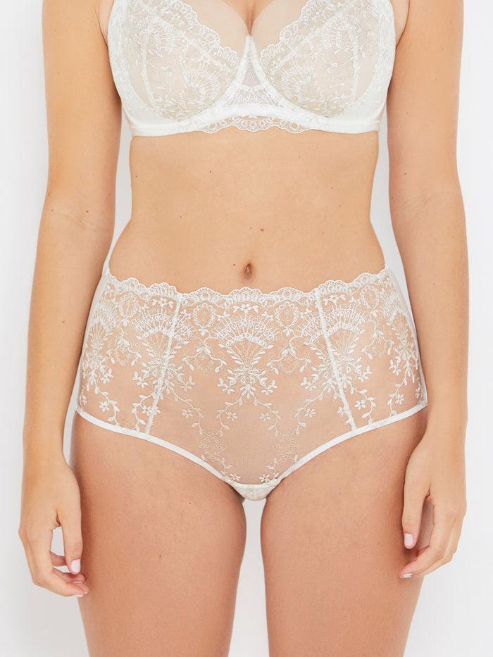 Katherine Hamilton Grace Ivory And Gold High Waist Knickers