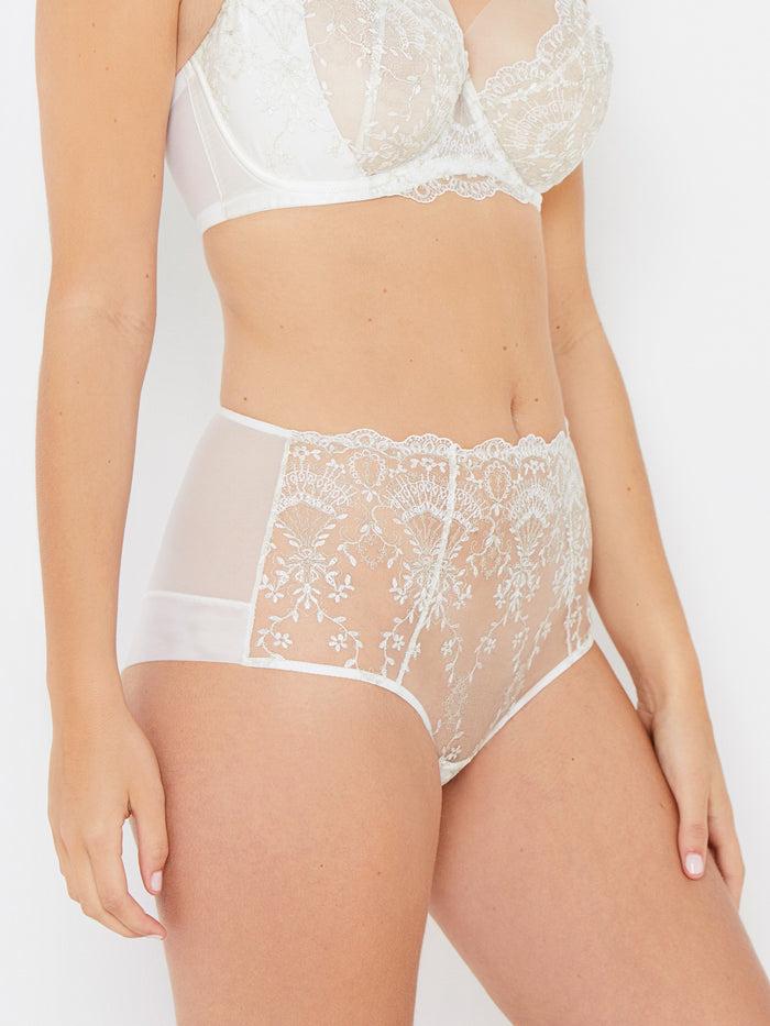 katherine hamilton Grace ivory and gold high waist knickers