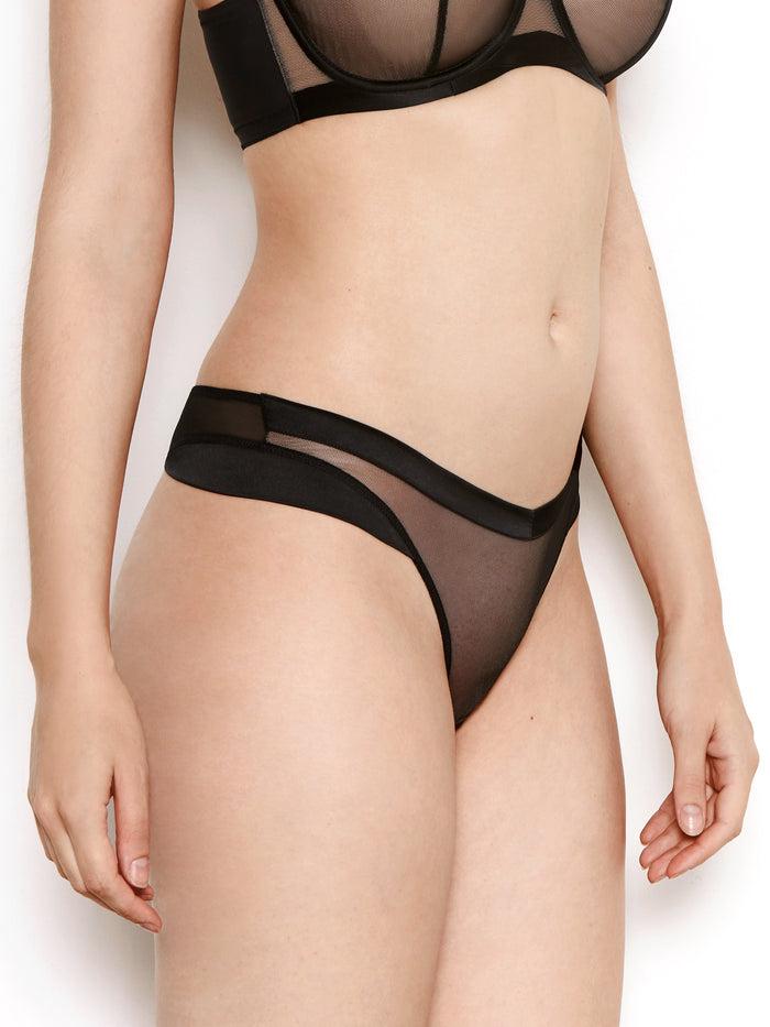 katherine hamilton Nina black mesh thong