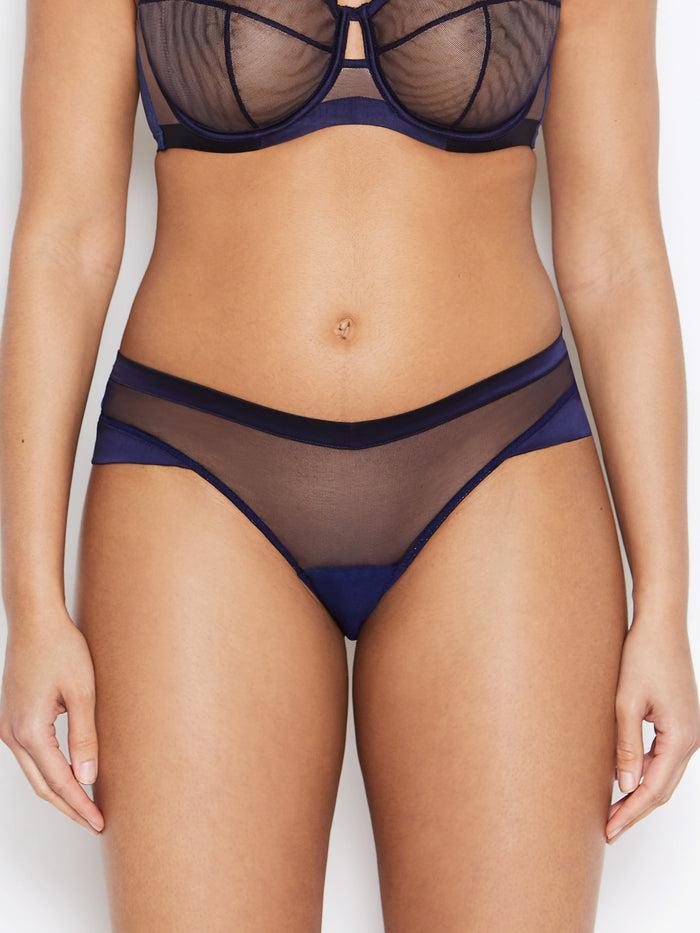 Katherine Hamilton Nina Navy Blue Mesh Knickers