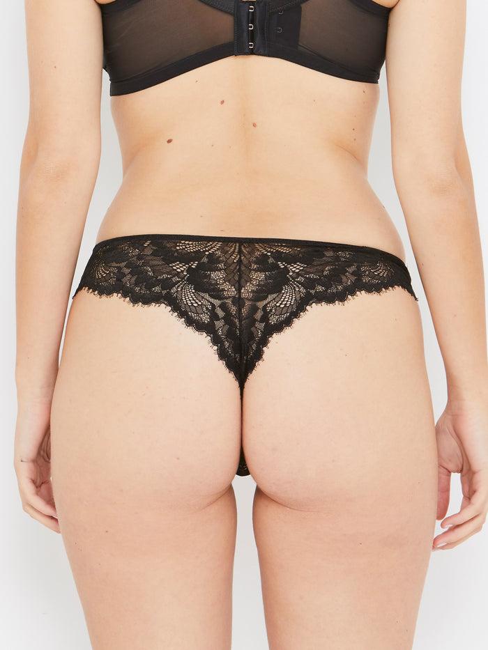 Katherine Hamilton Olivia Black Stretch Lace Thong