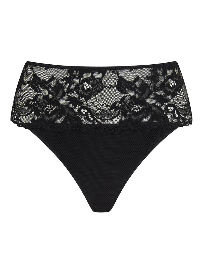 katherine hamilton Simone black stretch lace thong