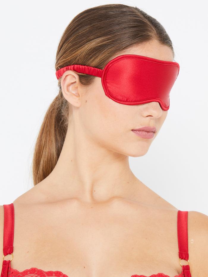 katherine hamilton Sophia red silk eye mask