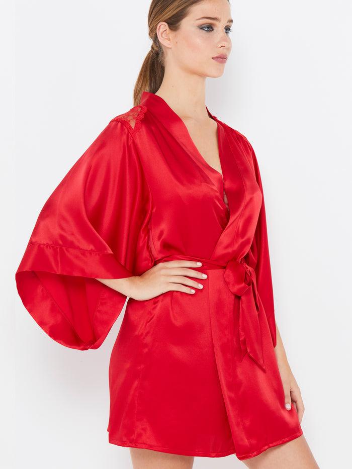 Katherine Hamilton Sophia Red Silk Robe