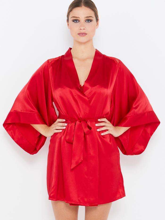 Katherine Hamilton Sophia Red Silk Robe