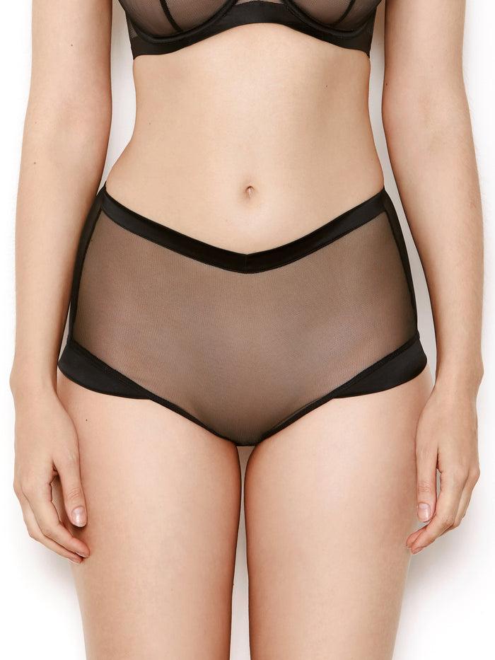 Katherine Hamilton Nina Black Mesh High Waisted Knickers