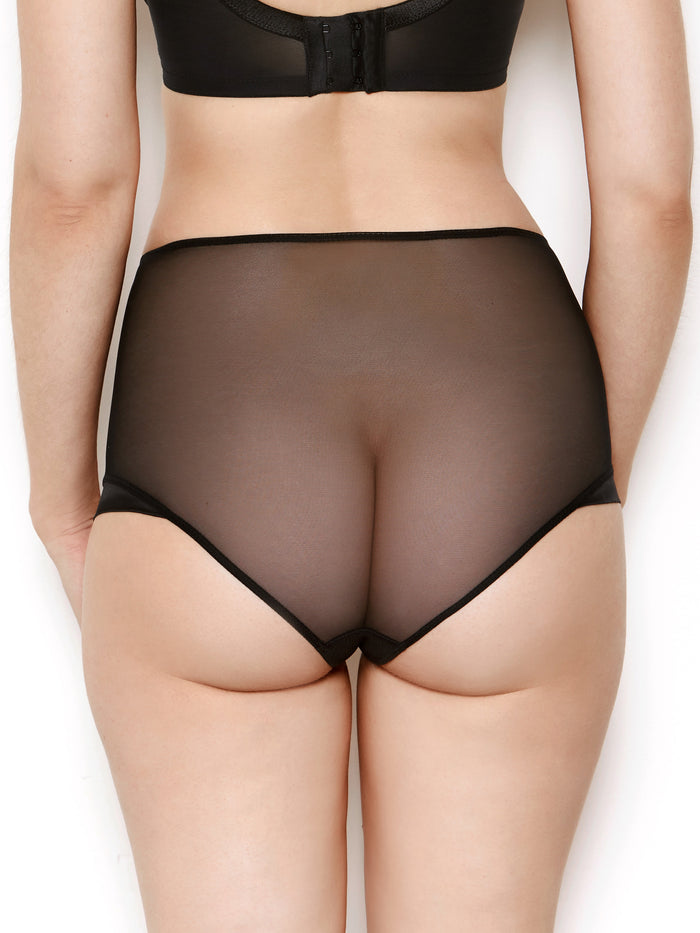 Katherine Hamilton Nina Black Mesh High Waisted Knickers