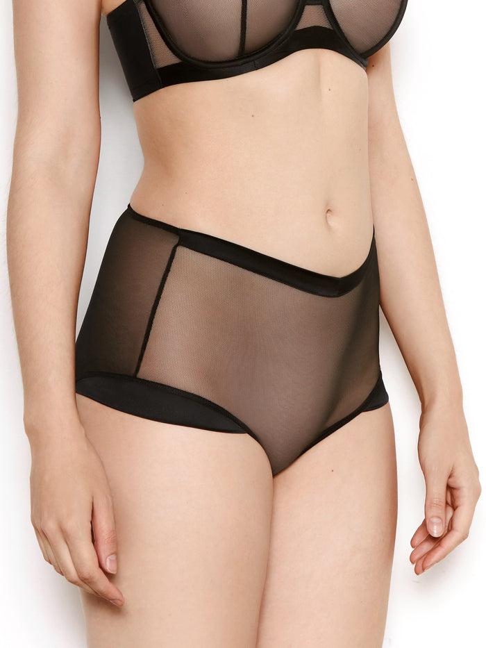 katherine hamilton Nina black mesh high waisted knickers