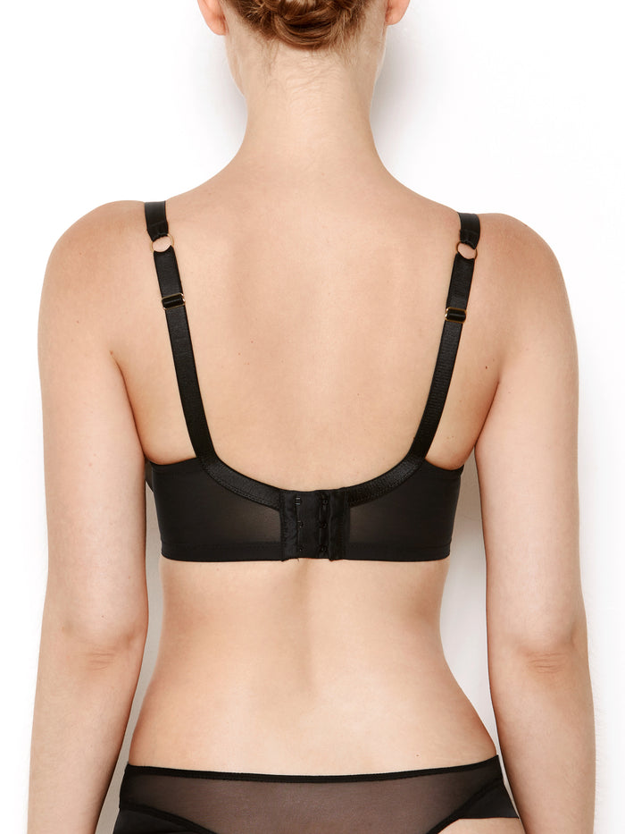 Katherine Hamilton Nina Black Non Padded Mesh Bra With Silk Trims