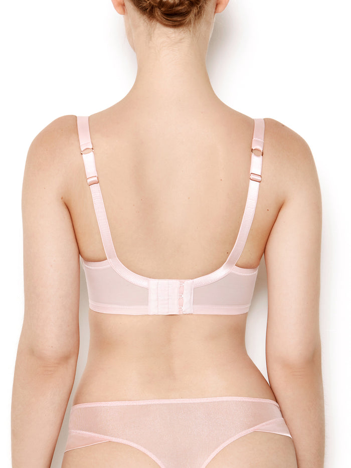 Katherine Hamilton Nina Rose Pink Non Padded Mesh Bra With Silk Trims