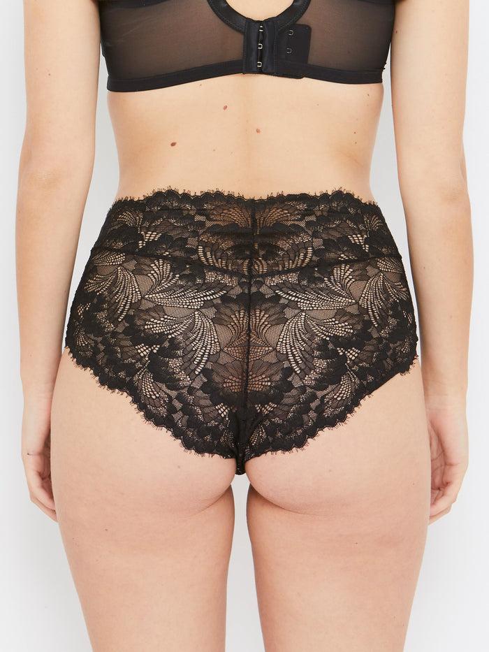 Katherine Hamilton Olivia Black Stretch Lace High Waist Knickers