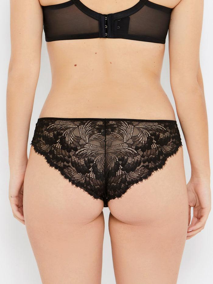 Katherine Hamilton Olivia Black Stretch Lace Mid-rise Knickers