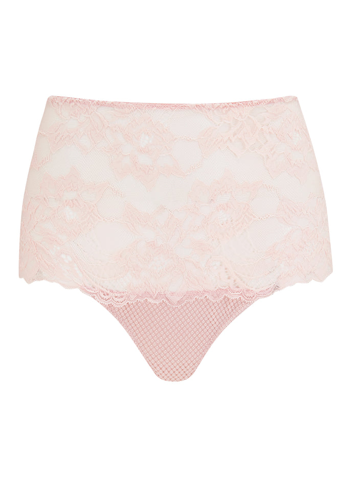 katherine hamilton Simone rose pink stretch lace high waist knickers
