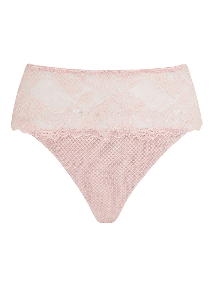 katherine hamilton Simone rose pink stretch lace thong