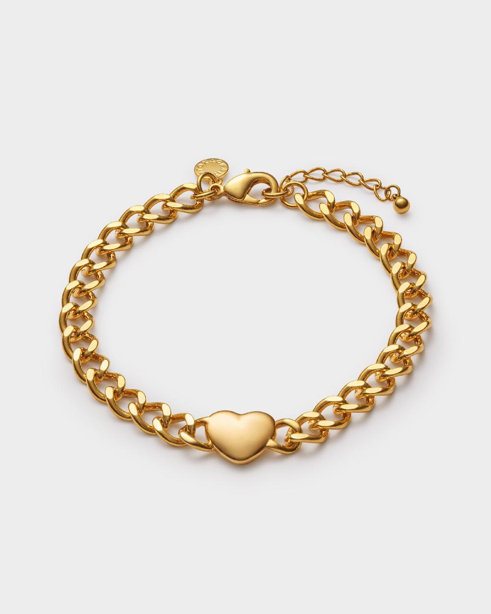 Katie Loxton Allure Waterproof Gold Heart Chain Bracelet