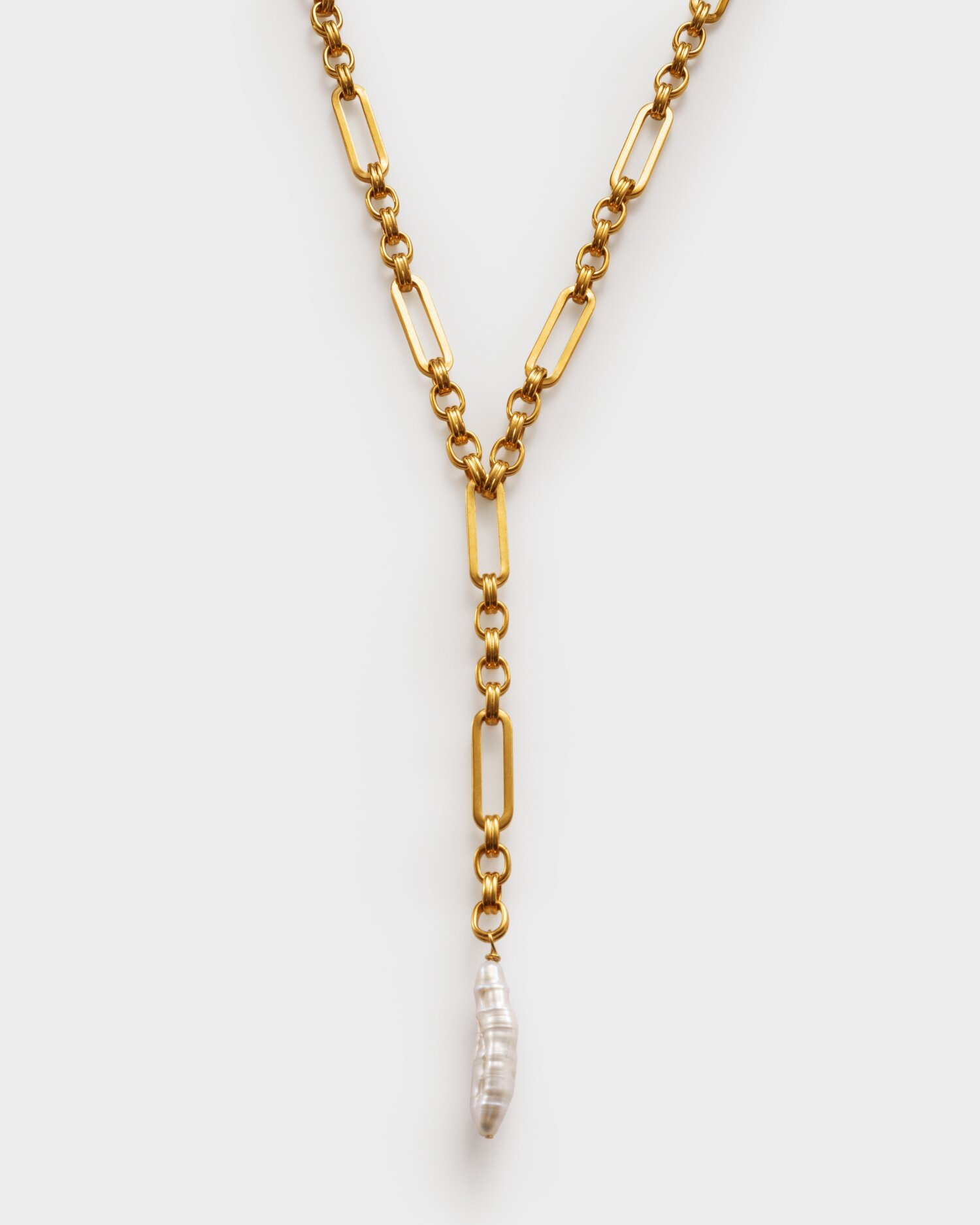Katie Loxton Allure Waterproof Gold Pearl Lariat Necklace