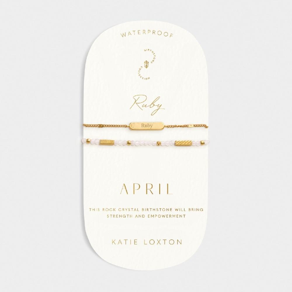 Katie Loxton 'April' Waterproof Gold Birthstone Bracelet