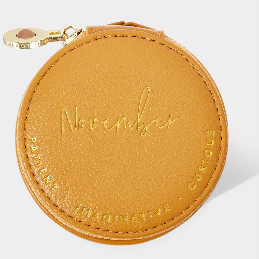 Katie Loxton Birthstone Jewellery Box 'November' Yellow Quartz In Ochre