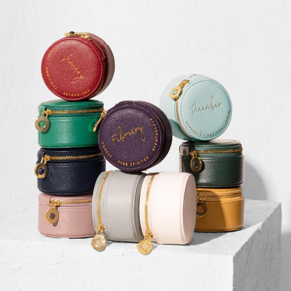 katie loxton Birthstone Jewellery Box 'November' Yellow Quartz in Ochre