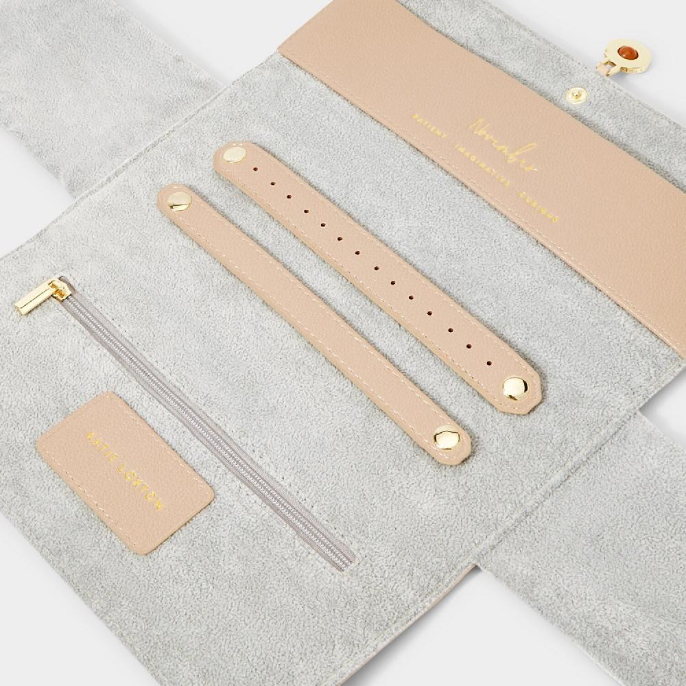 Katie Loxton Birthstone Jewellery Roll 'November' In Sand