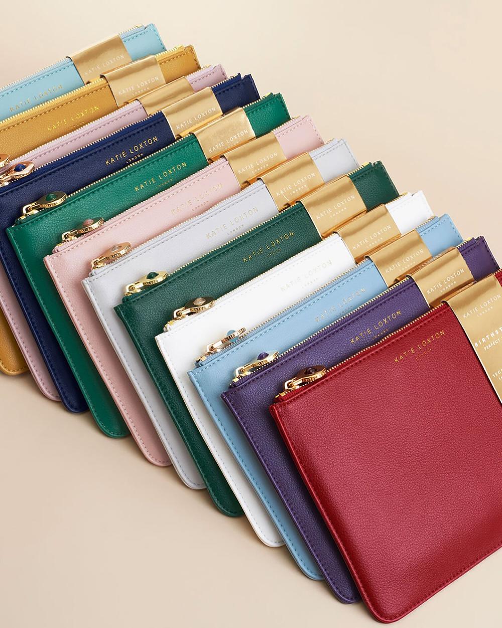 katie loxton Birthstone Perfect Pouch 'December' in Turquoise Duck Egg Blue