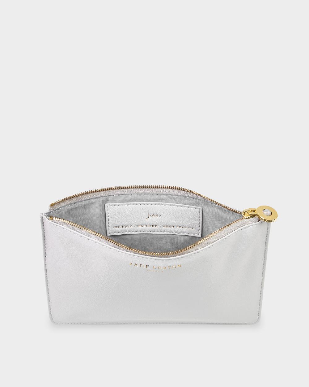 Katie Loxton Birthstone Perfect Pouch 'June' Moonstone In Pale Grey