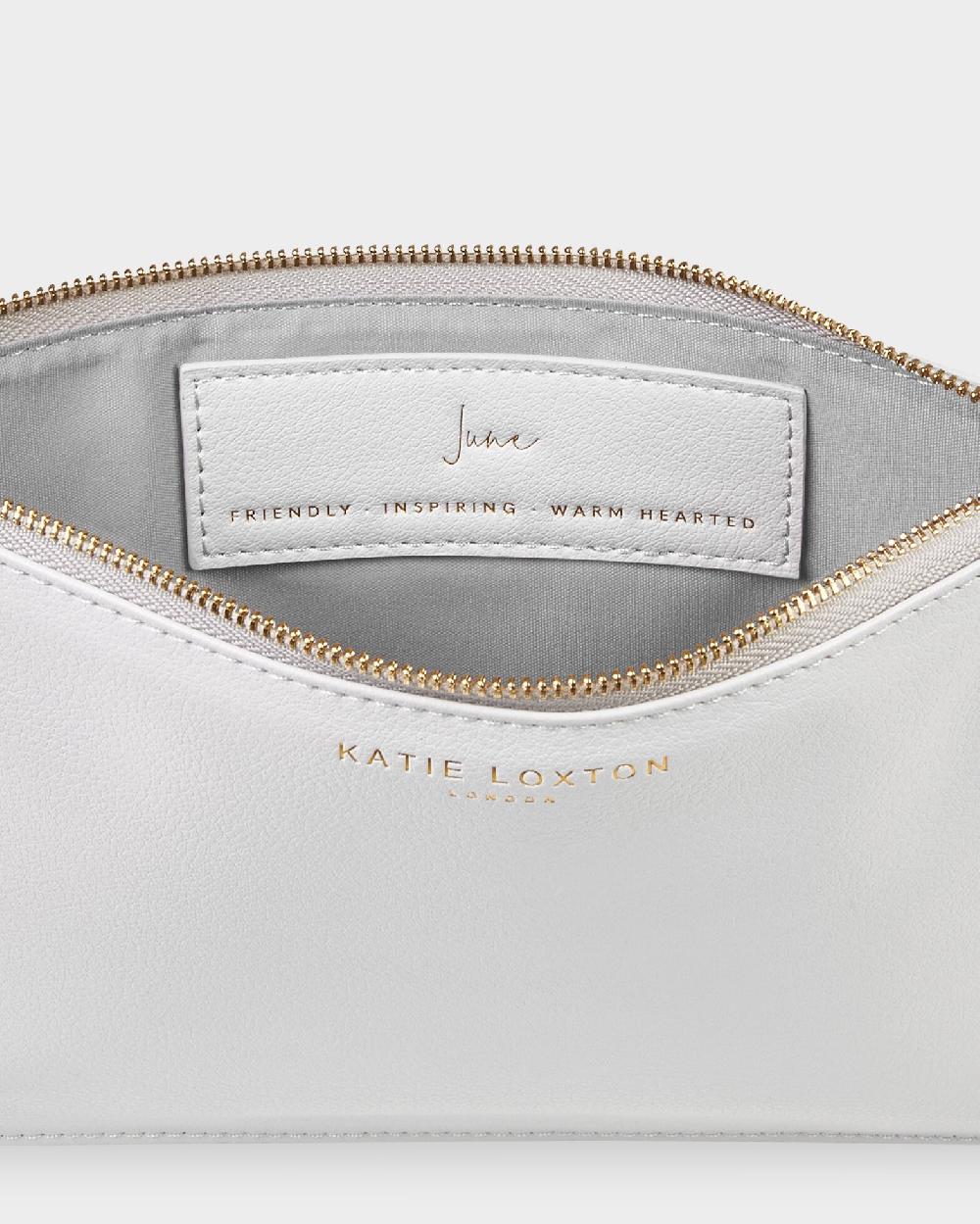 Katie Loxton Birthstone Perfect Pouch 'June' Moonstone In Pale Grey