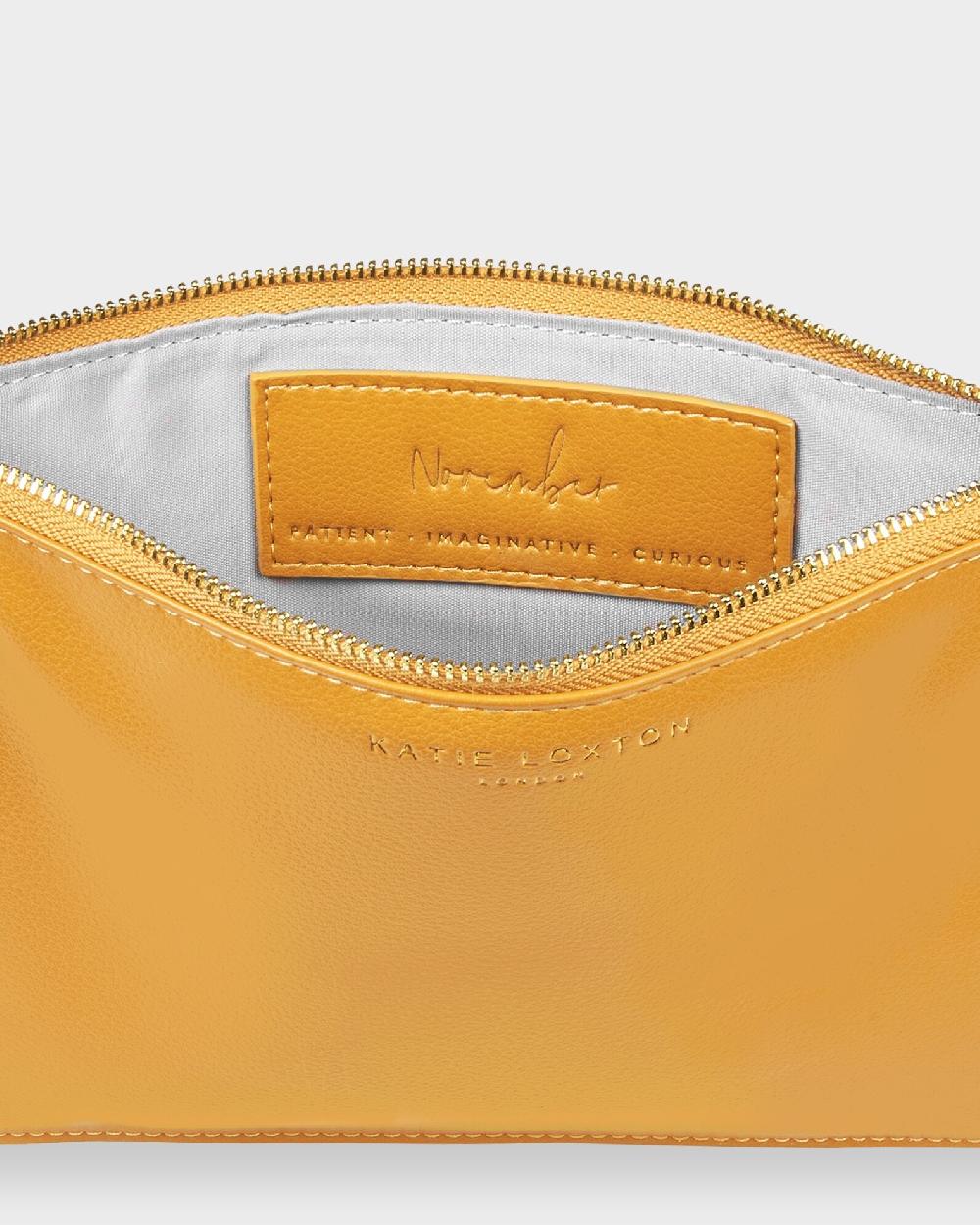 Katie Loxton Birthstone Perfect Pouch 'November' Yellow Quartz In Ochre