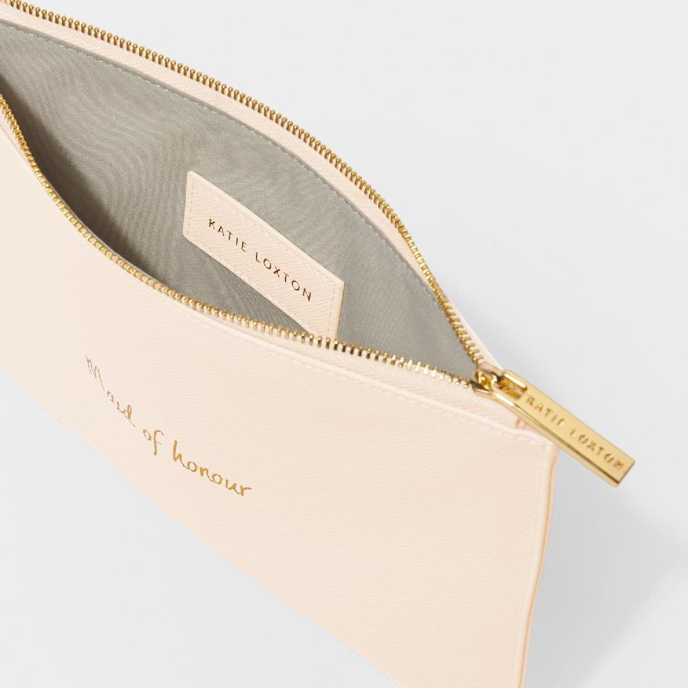 Katie Loxton Bridal Perfect Pouch 'Maid Of Honour' In Eggshell
