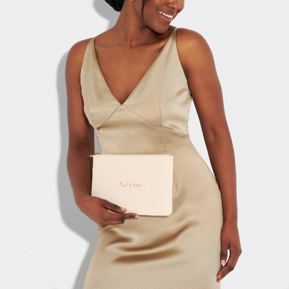 katie loxton Bridal Perfect Pouch 'Maid Of Honour' in Eggshell
