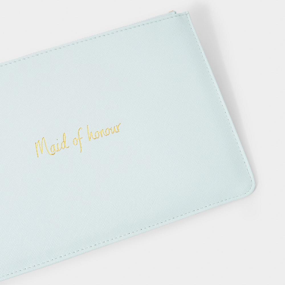 Katie Loxton Bridal Perfect Pouch 'Maid Of Honour' In Powder Blue