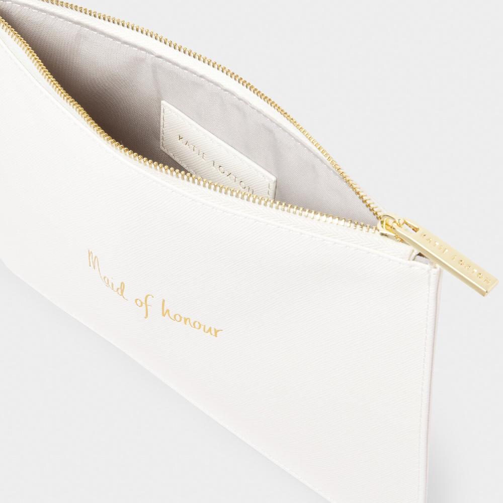 Katie Loxton Bridal Perfect Pouch 'Maid Of Honour' In White