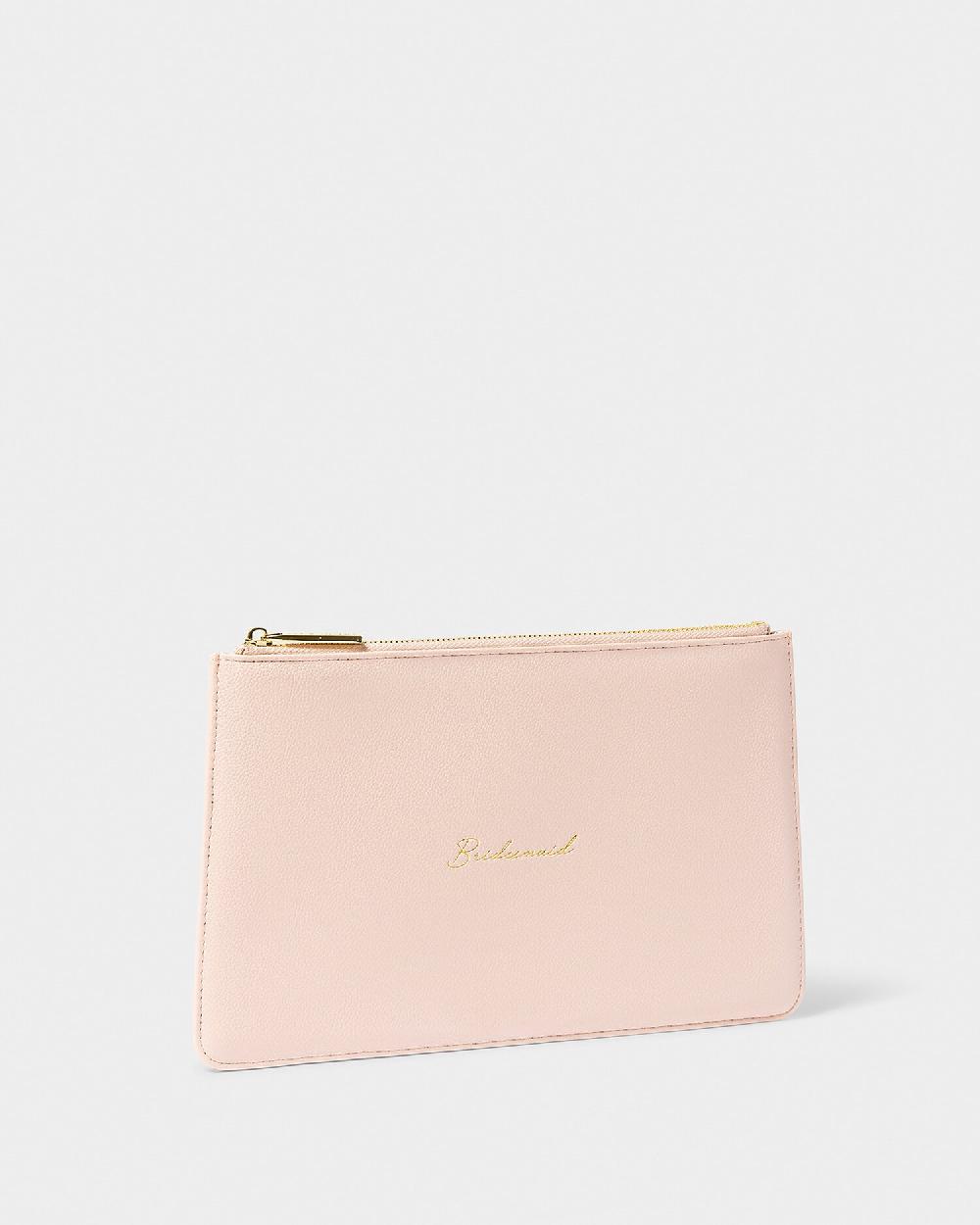 Katie Loxton Bridal Sentiment Pouch 'Bridesmaid' In Light Pink