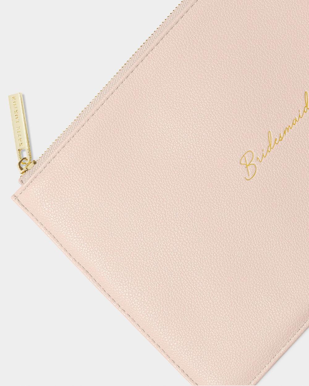 Katie Loxton Bridal Sentiment Pouch 'Bridesmaid' In Light Pink