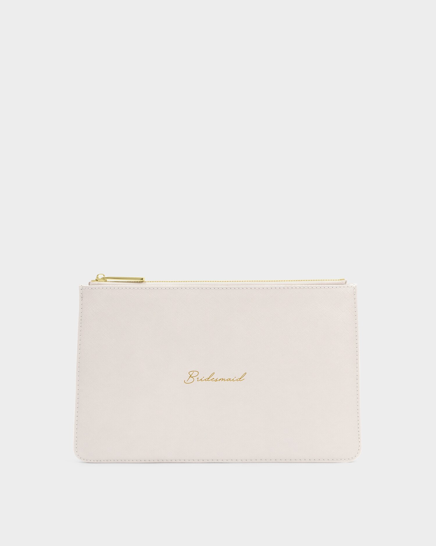katie loxton Bridal Sentiment Pouch 'Bridesmaid' in Pearlescent White