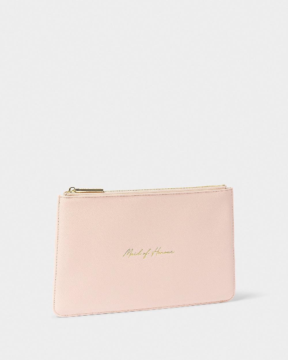 Katie Loxton Bridal Sentiment Pouch 'Maid Of Honour' In Light Pink