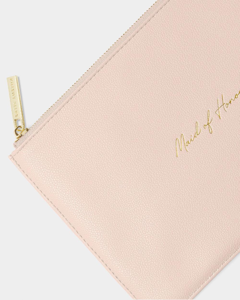 Katie Loxton Bridal Sentiment Pouch 'Maid Of Honour' In Light Pink
