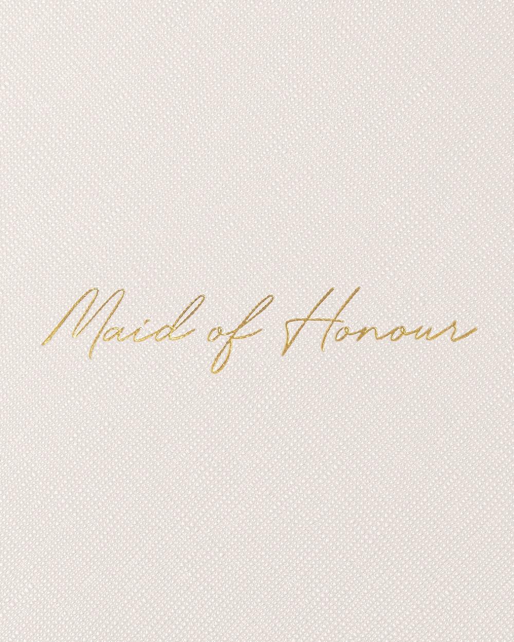 Katie Loxton Bridal Sentiment Pouch 'Maid Of Honour' In Pearlescent White