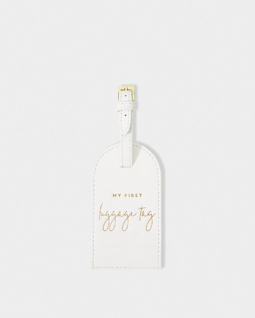 katie loxton Children's 'My First' Luggage Tag in White